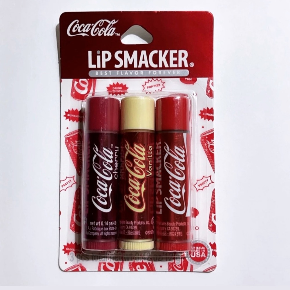 Coca Cola Lip Smacker 3 flavored lip balms set